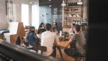 meeting in a coworking space